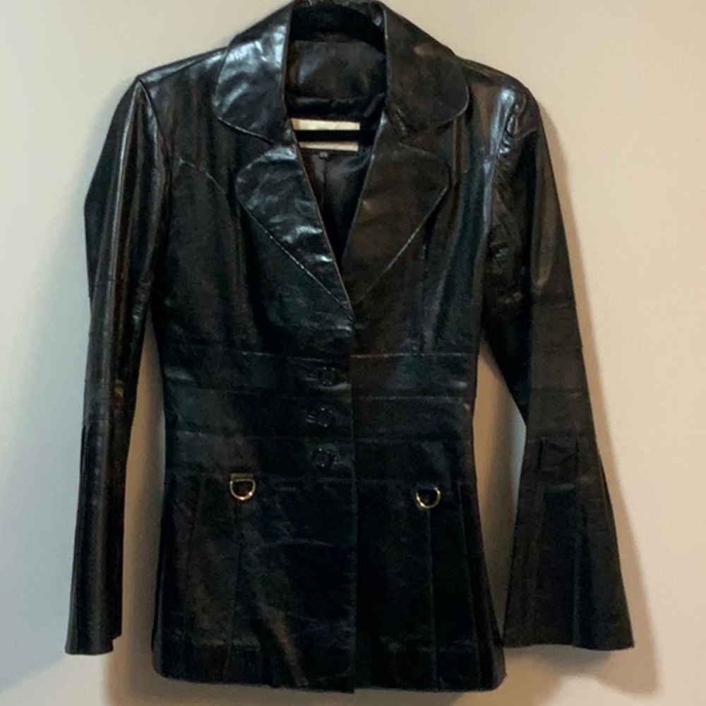 Anna Gabelli Coated Leather Jacket